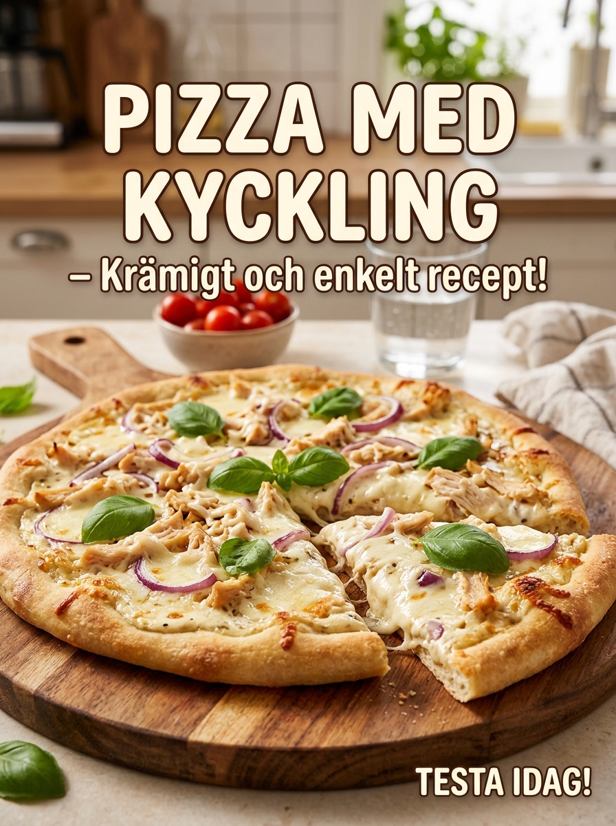 Pizza med kyckling – krämigt och enkelt recept